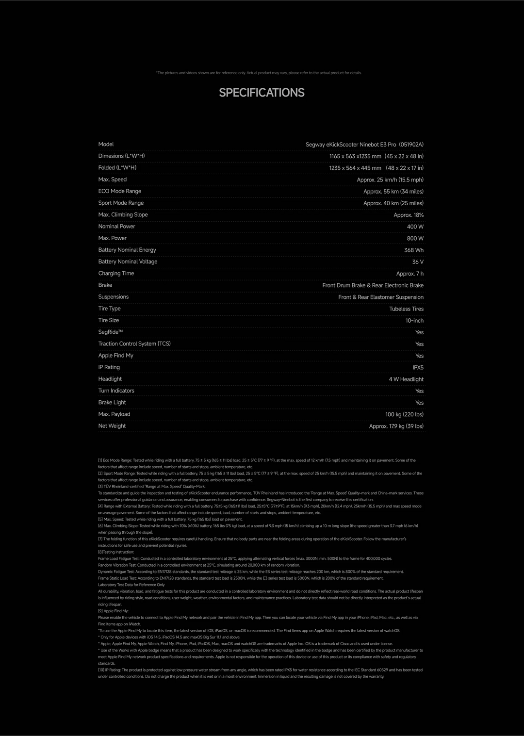 Segway - E3 Pro Electric Kickscooter