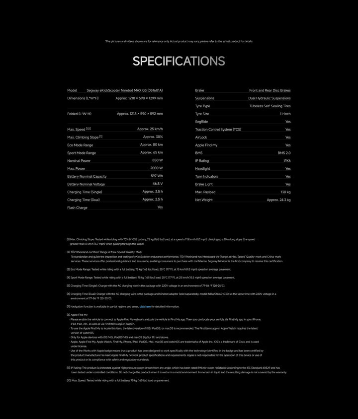 Segway - MAX G3 Electric Kickscooter